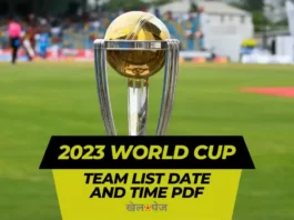 2023 World Cup Team List Date and Time Pdf Download