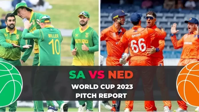 SA vs NED World cup 2023 Pitch Report in Hindi