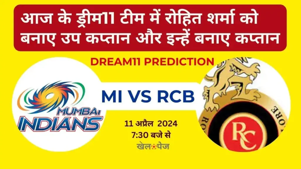 MI vs RCB Dream11 Prediction Today IPL 2024 Match in Hindi
